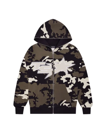 TS STAR CAMO HOODIE – BROWN