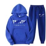 New-Brand-Blue-Trapstar-Printed-Hooded-Tracksuit